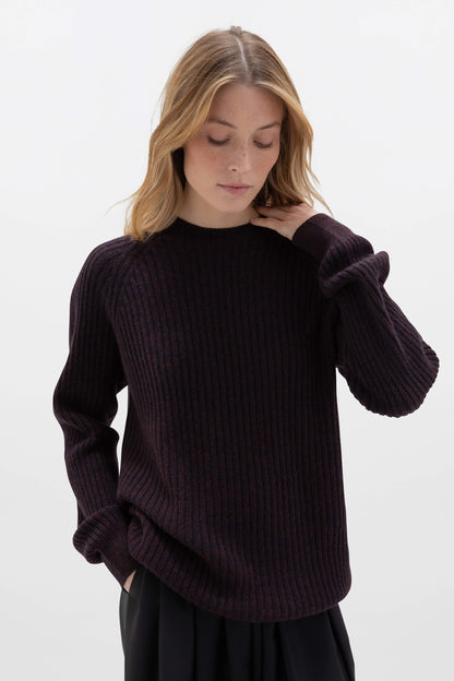 Johnstons of Elgin SS24 Unisex Knitwear Malt Brown Marl Unisex Cashmere Marl Sweater KAI05260004689