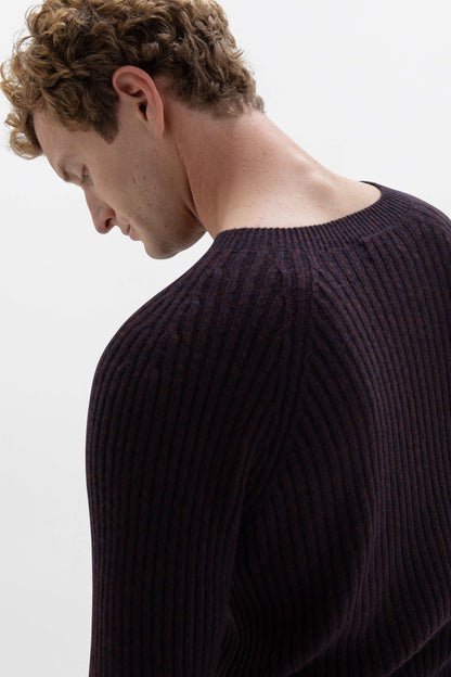 Johnstons of Elgin SS24 Unisex Knitwear Malt Brown Marl Unisex Cashmere Marl Sweater KAI05260004689