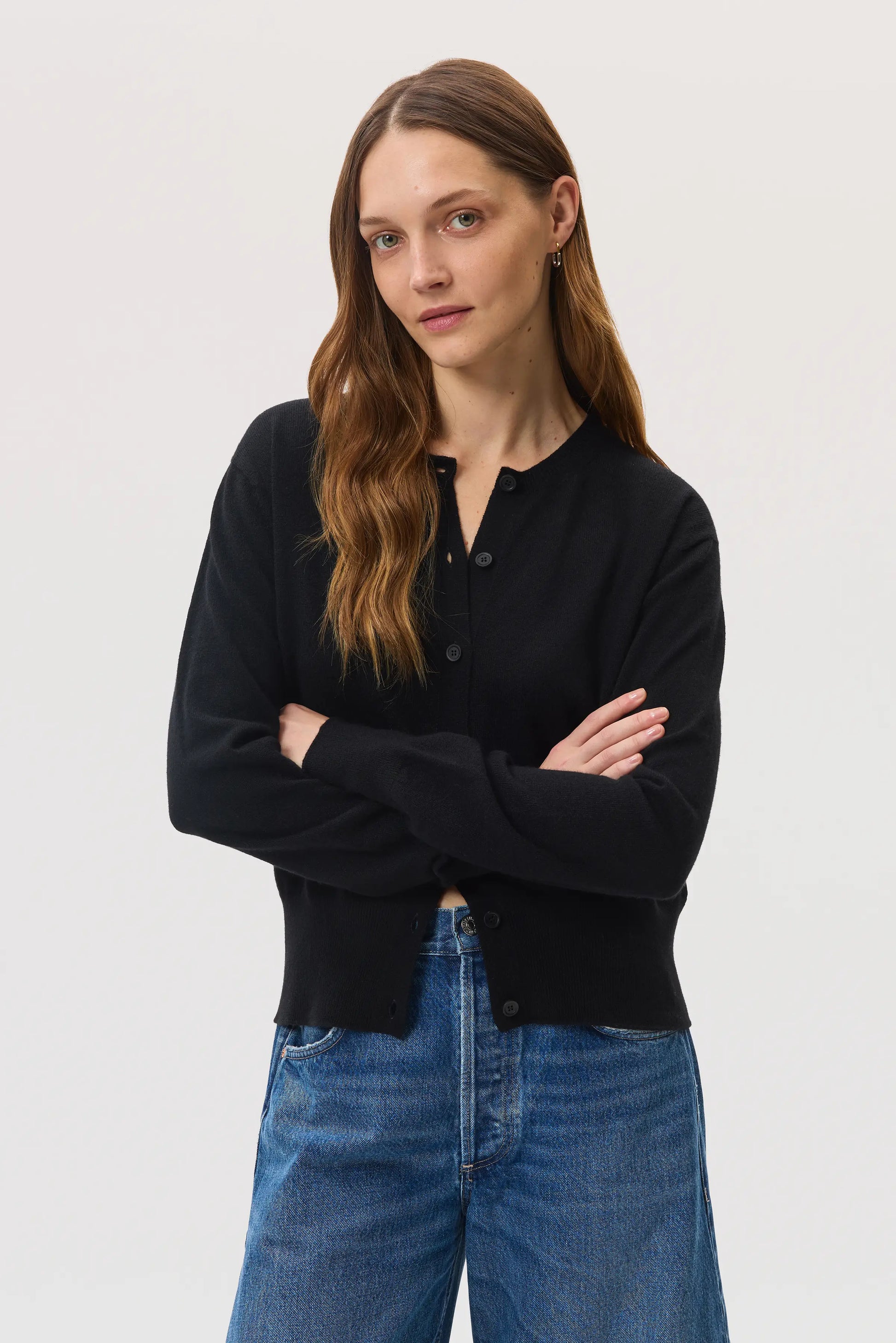 Black Cashmere Cardigan For Women Scottish Luxury Cashmere