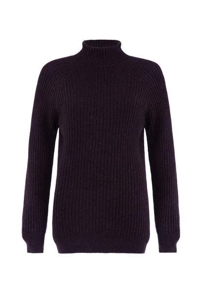 Johnstons of Elgin SS24 Unisex Knitwear Malt Brown Marl Unisex Cashmere Marl Roll Neck KAI05300004689