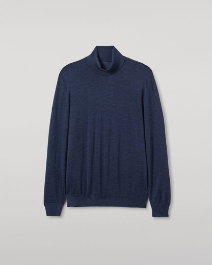 JOHNSTONS OF ELGIN MENS SUPERFINE FIN ROLL COLLAR NAVY 100% SUPERFINE CASHMERE KAI05333HD7350