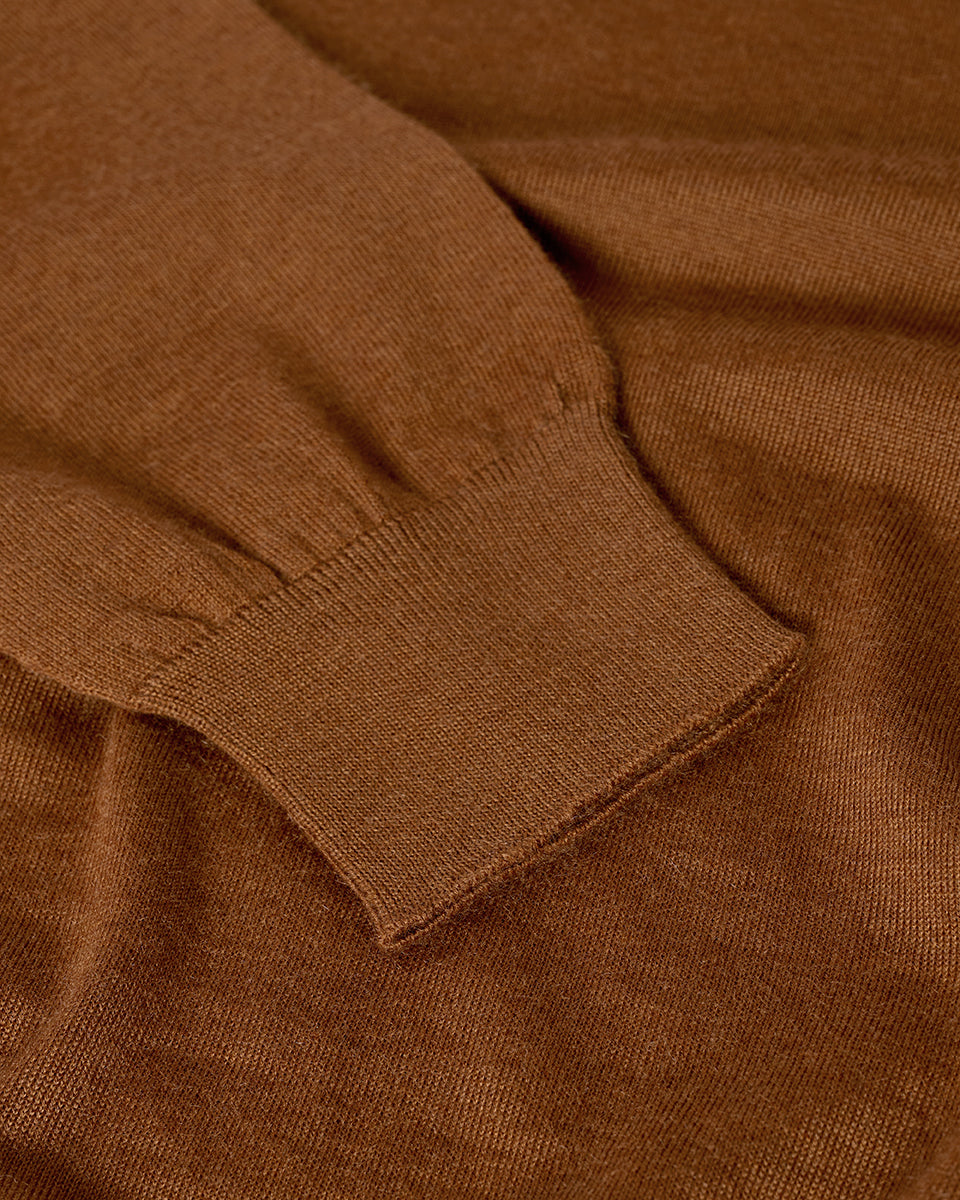 Johnstons of Elgin Men's Superfine Cashmere Camel Roll Neck Sweater KAI05333SB7300
