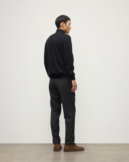 JOHNSTONS OF ELGIN MENS SUPERFINE FIN ROLL COLLAR BLACK 100% SUPERFINE CASHMERE KAI05333SA7146