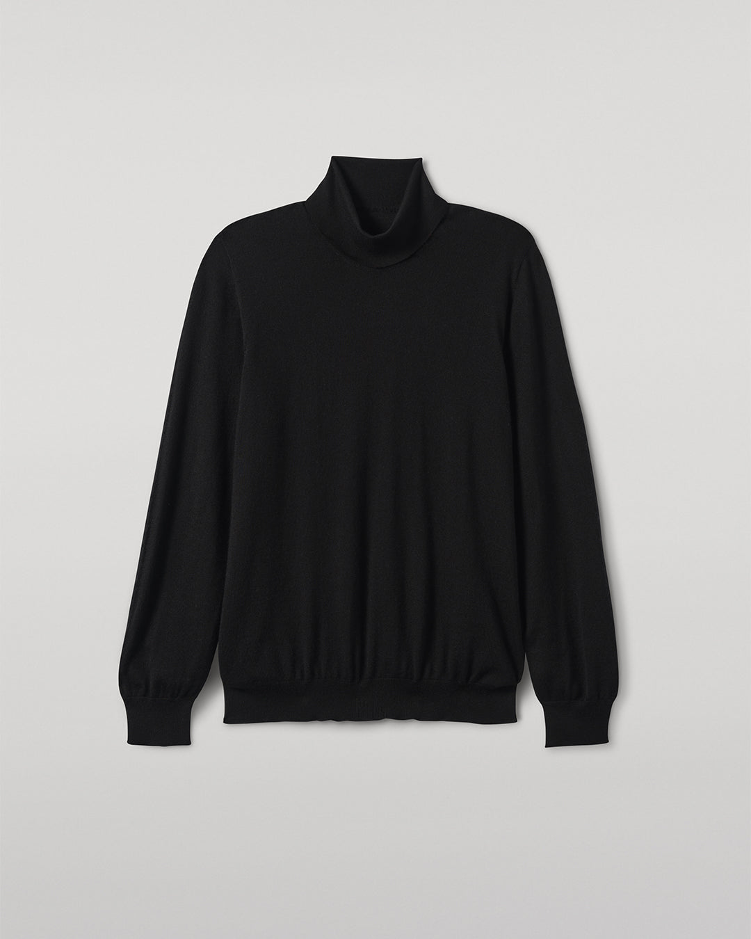 Superfine Black Cashmere Roll Neck Sweater | Men's Cashmere