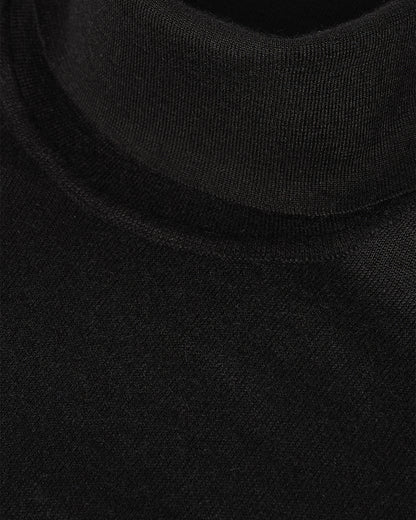 JOHNSTONS OF ELGIN MENS SUPERFINE FIN ROLL COLLAR BLACK 100% SUPERFINE CASHMERE KAI05333SA7146