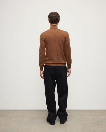 Johnstons of Elgin Men's Superfine Cashmere Camel Roll Neck Sweater KAI05333SB7300