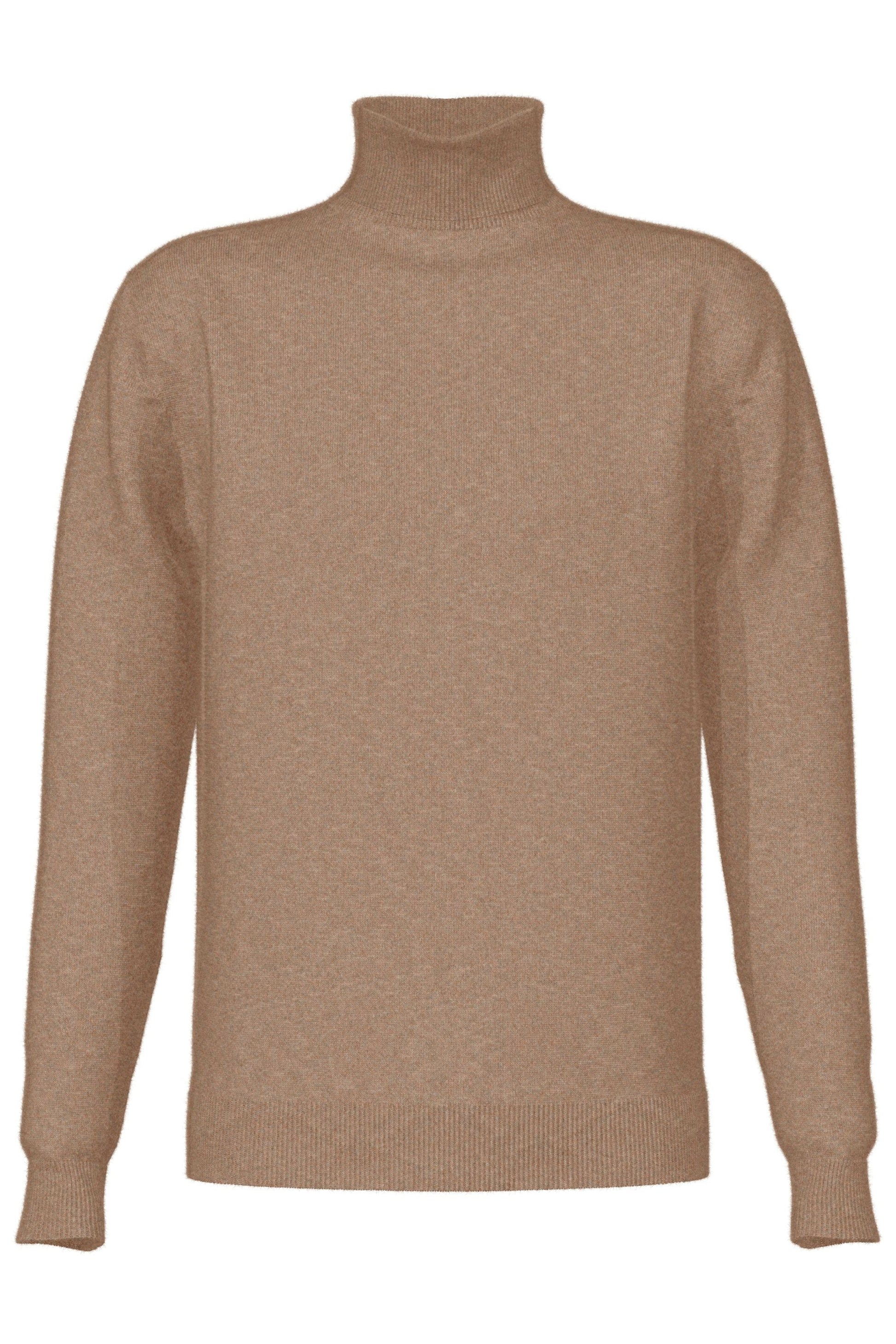 Johnstons of Elgin Men's Cashmere Roll Neck Sweater in Ash KAI05417HB4334