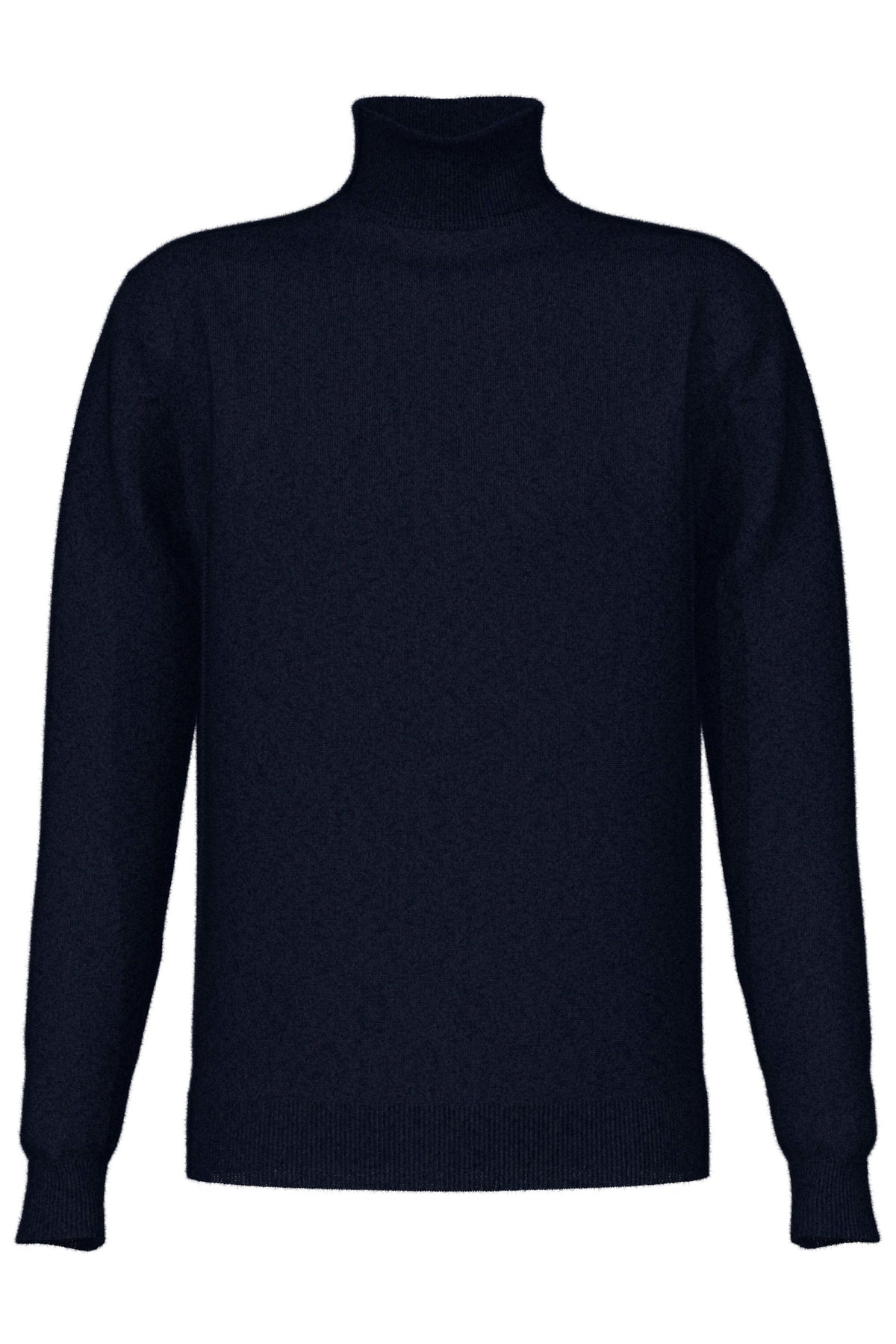 Johnstons of Elgin Men's Cashmere Roll Neck Sweater in Dark Navy KAI05417SD7286