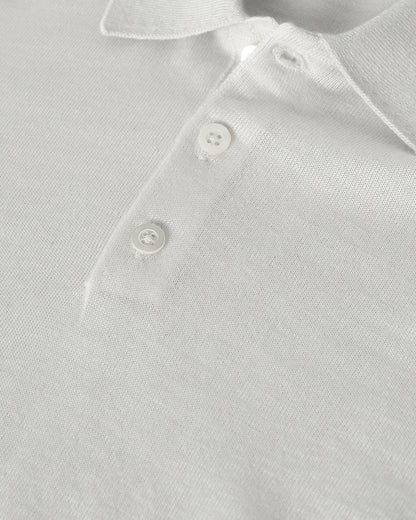 Johnstons of Elgin AW25 Men's Knitwear Zinc White White Cashmere Polo Shirt KAI05481HA0327