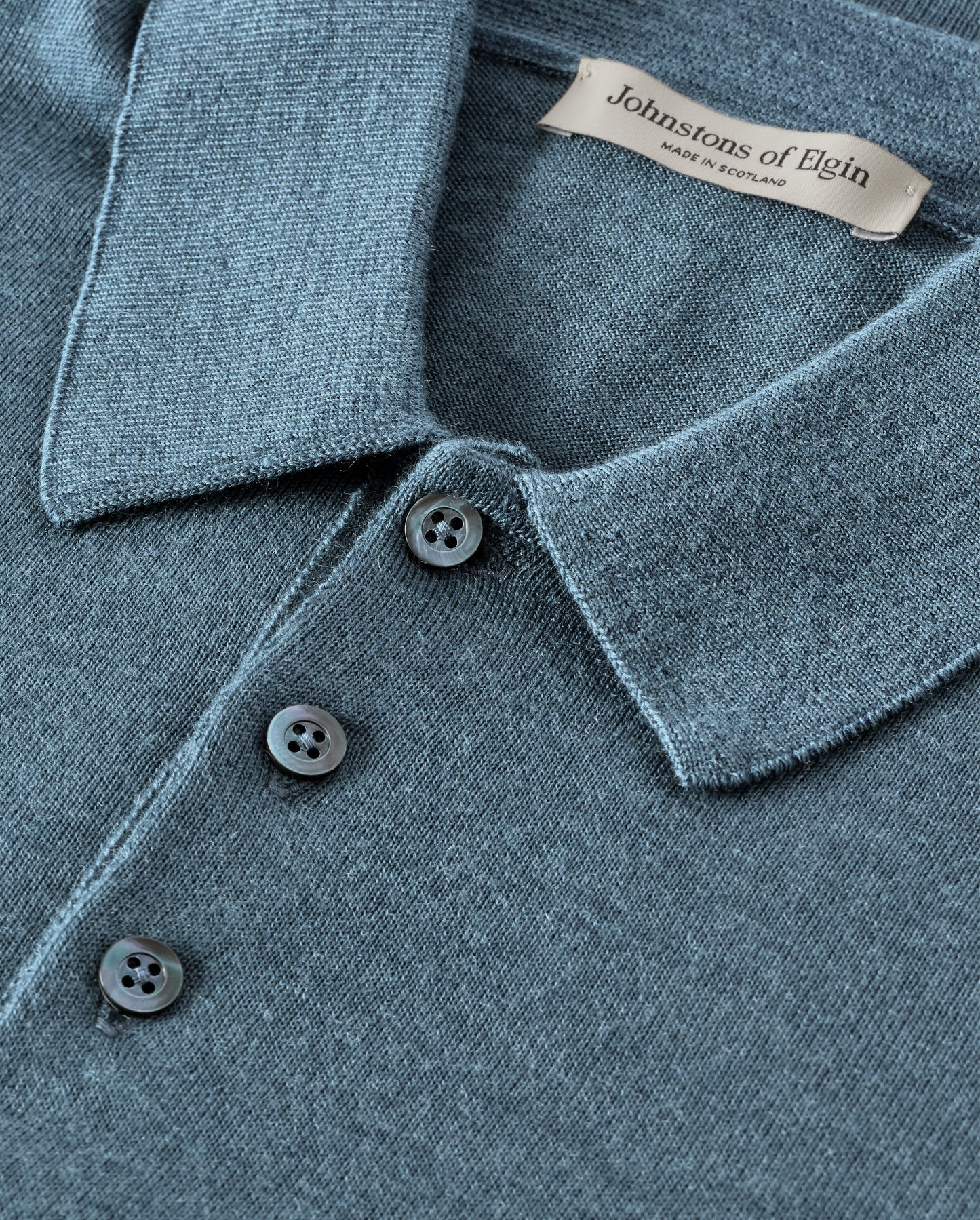 MENS FIN SUPERFINE LONG SLEEVE POLOSHIRT GREEN 100% SUPERFINE CASHMERE KAI05481SD5242