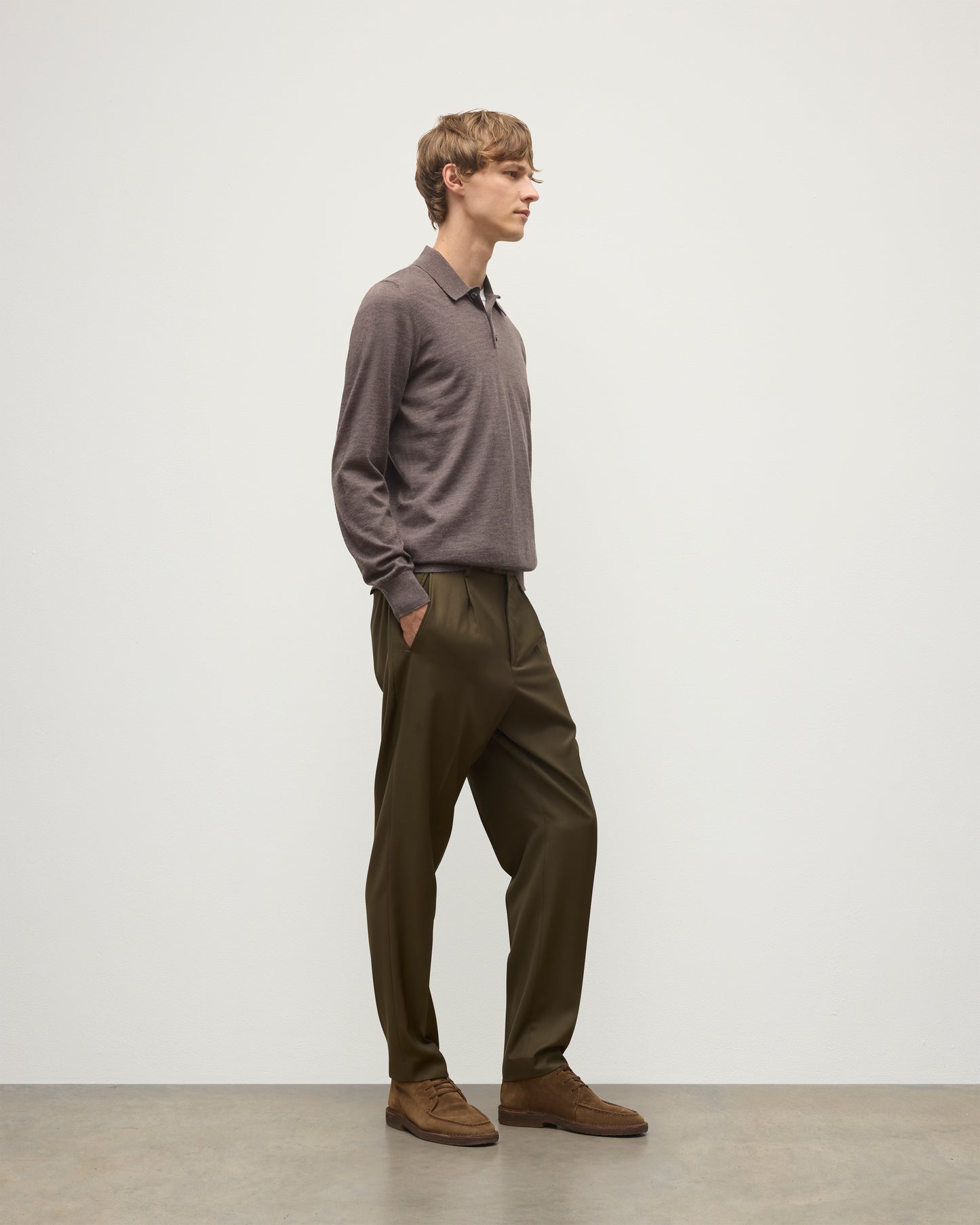 Fin Brown Superfine Cashmere Polo Shirt