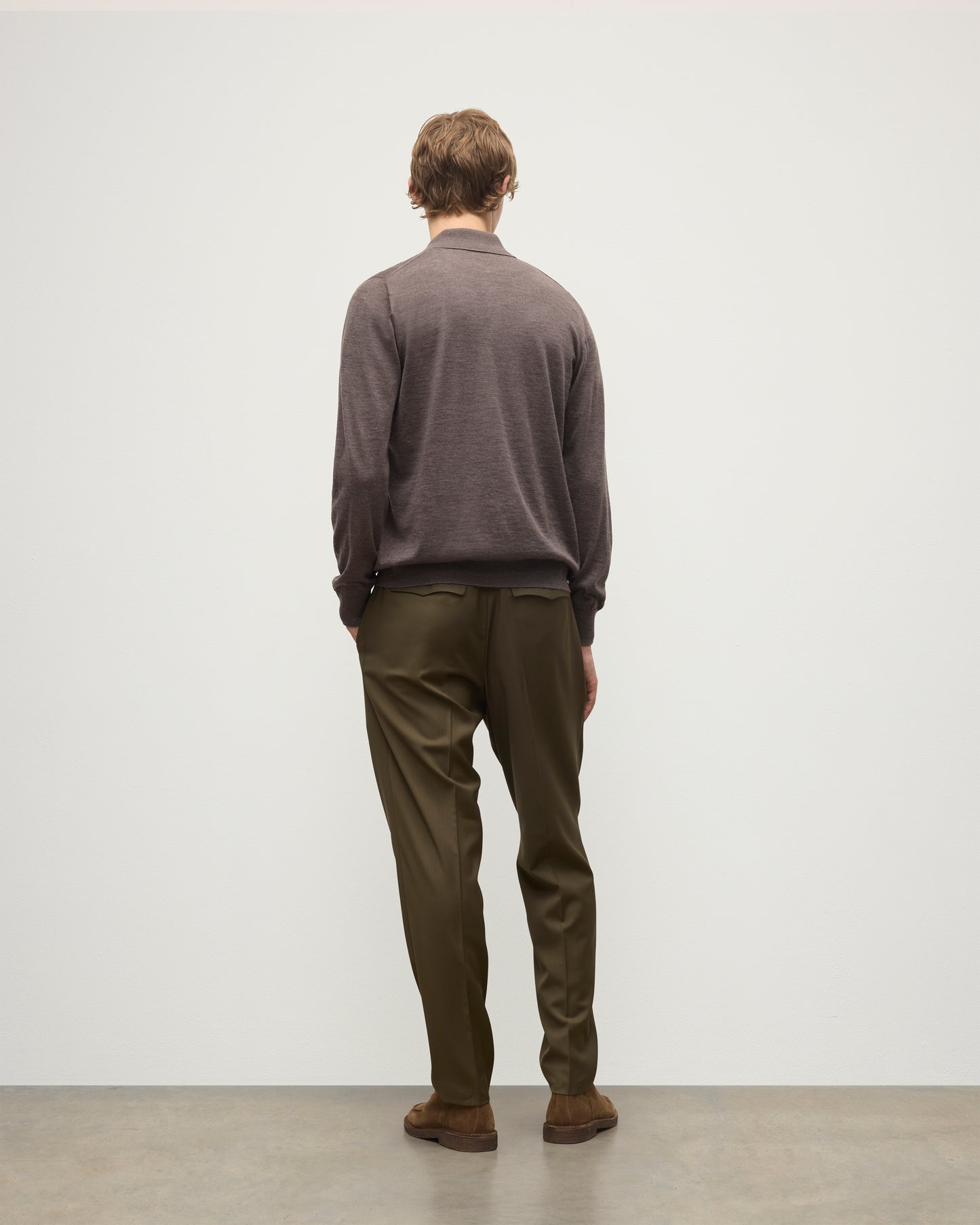 Fin Brown Superfine Cashmere Polo Shirt