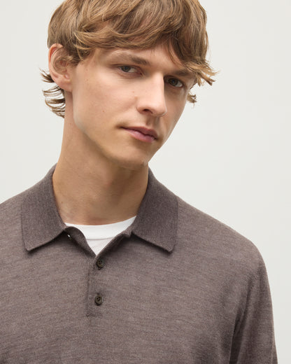 Fin Brown Superfine Cashmere Polo Shirt