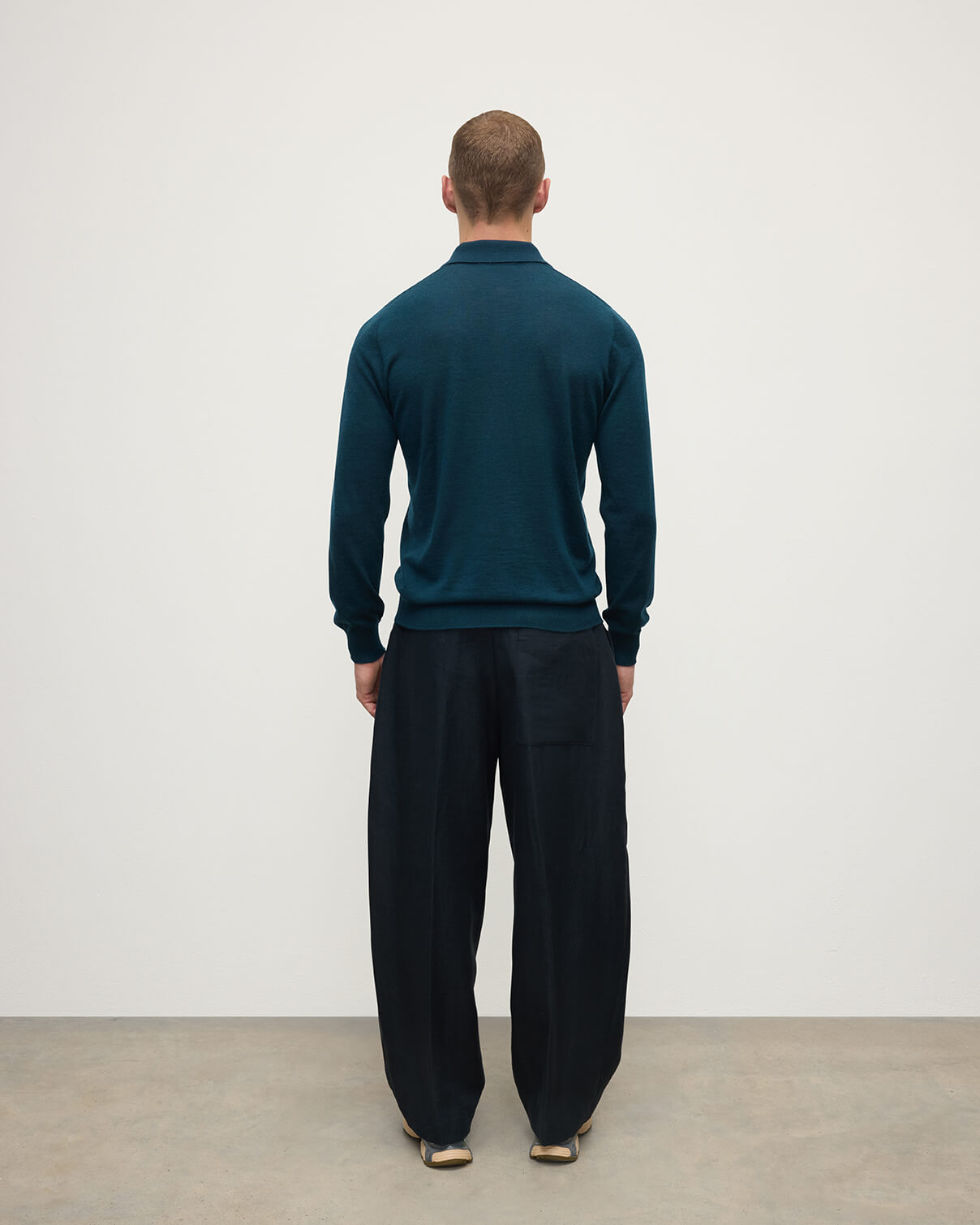 ボトルグリーン メンズ・カシミヤ・ポロシャツ｜カシミヤ・ニット