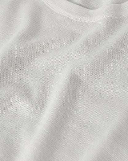 Johnstons of Elgin AW25 Men's Knitwear Zinc White Superfine Cashmere White T-Shirt KAI05595HA0327