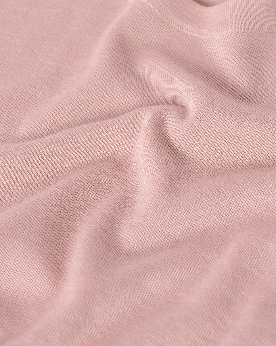 Johnstons of Elgin AW25 Men's Knitwear Nude Pink Superfine Cashmere T-Shirt KAI05595SE5274