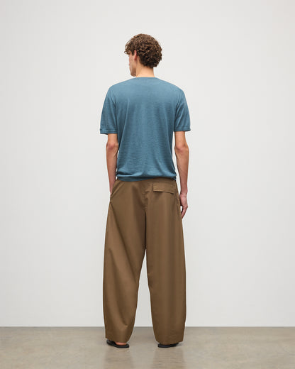 JOHNSTONS OF ELGIN MENS BOYD SUPERFINE T-SHIRT GREEN 100% SUPERFINE CASHMERE KAI05595SD5242