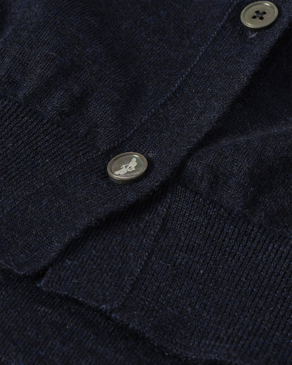 JOHHNSTONS OF ELGIN WOMENS HONOR CREW CARDIGAN NAVY 100% SUPERFINE CASHMERE KAI05708HD7350