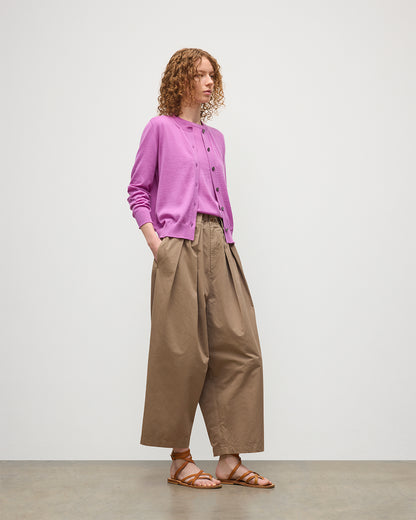 JOHNSTONS OF ELGIN WOMENS HONOR CREW CARDIGAN PINK 100% SUPERFINE CASHMERE KAI05708SE5321