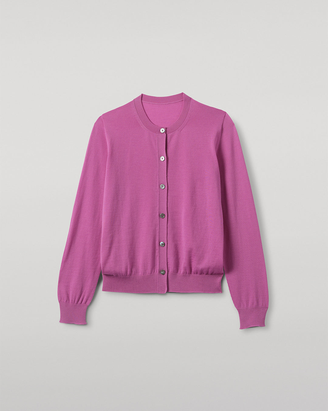 JOHNSTONS OF ELGIN WOMENS HONOR CREW CARDIGAN PINK 100% SUPERFINE CASHMERE KAI05708SE5321