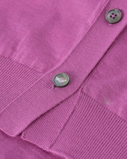 JOHNSTONS OF ELGIN WOMENS HONOR CREW CARDIGAN PINK 100% SUPERFINE CASHMERE KAI05708SE5321