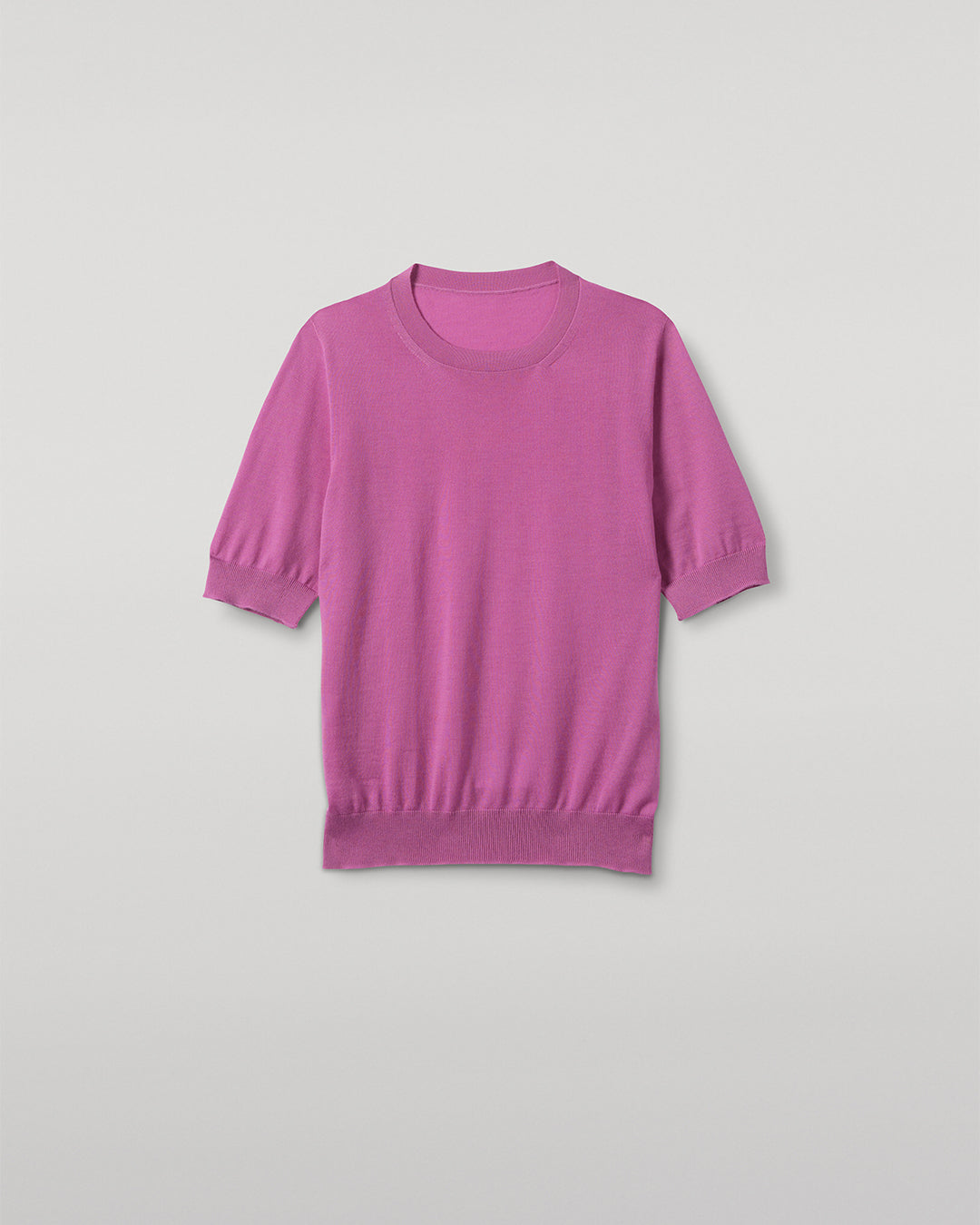 JOHNSTONS OF ELGIN WOMENS HONOR SHORT SLEEVE CREW PINK 100% SUPERFINE CASHMERE KAI05712SE5321