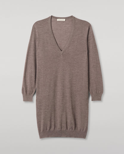 JOHNSTONS OF ELGIN WOMENS ELISE VEE SWEATER LIGHT BROWN 100% SUPERFINE CASHMERE KAI05715HB7092