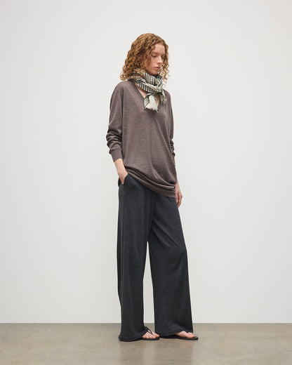 JOHNSTONS OF ELGIN WOMENS ELISE VEE SWEATER LIGHT BROWN 100% SUPERFINE CASHMERE KAI05715HB7092