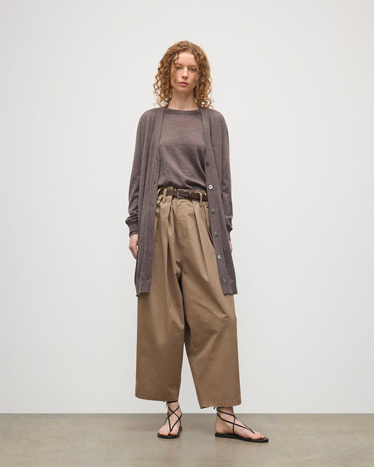 JOHNSTONS OF ELGIN WOMENS ELISE VEE CARDIGAN LIGHT BROWN 100% SUPERFINE CASHMERE KAI05716HB7092