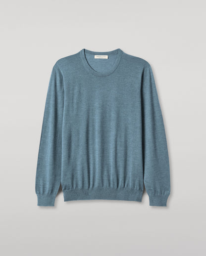 JOHNSTONS OF ELGIN MENS FIN SUPERFINE CREW GREEN 100% SUPERFINE CASHMERE KAI05717SD5242