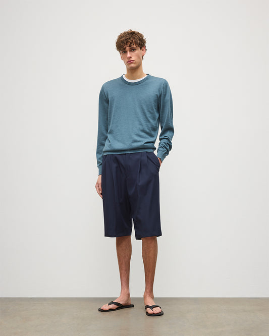 JOHNSTONS OF ELGIN MENS FIN SUPERFINE CREW GREEN 100% SUPERFINE CASHMERE KAI05717SD5242