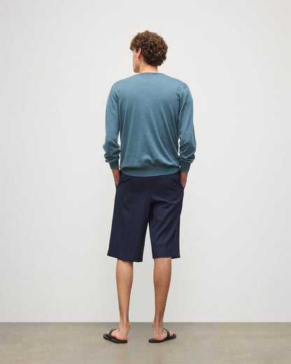 JOHNSTONS OF ELGIN MENS FIN SUPERFINE CREW GREEN 100% SUPERFINE CASHMERE KAI05717SD5242