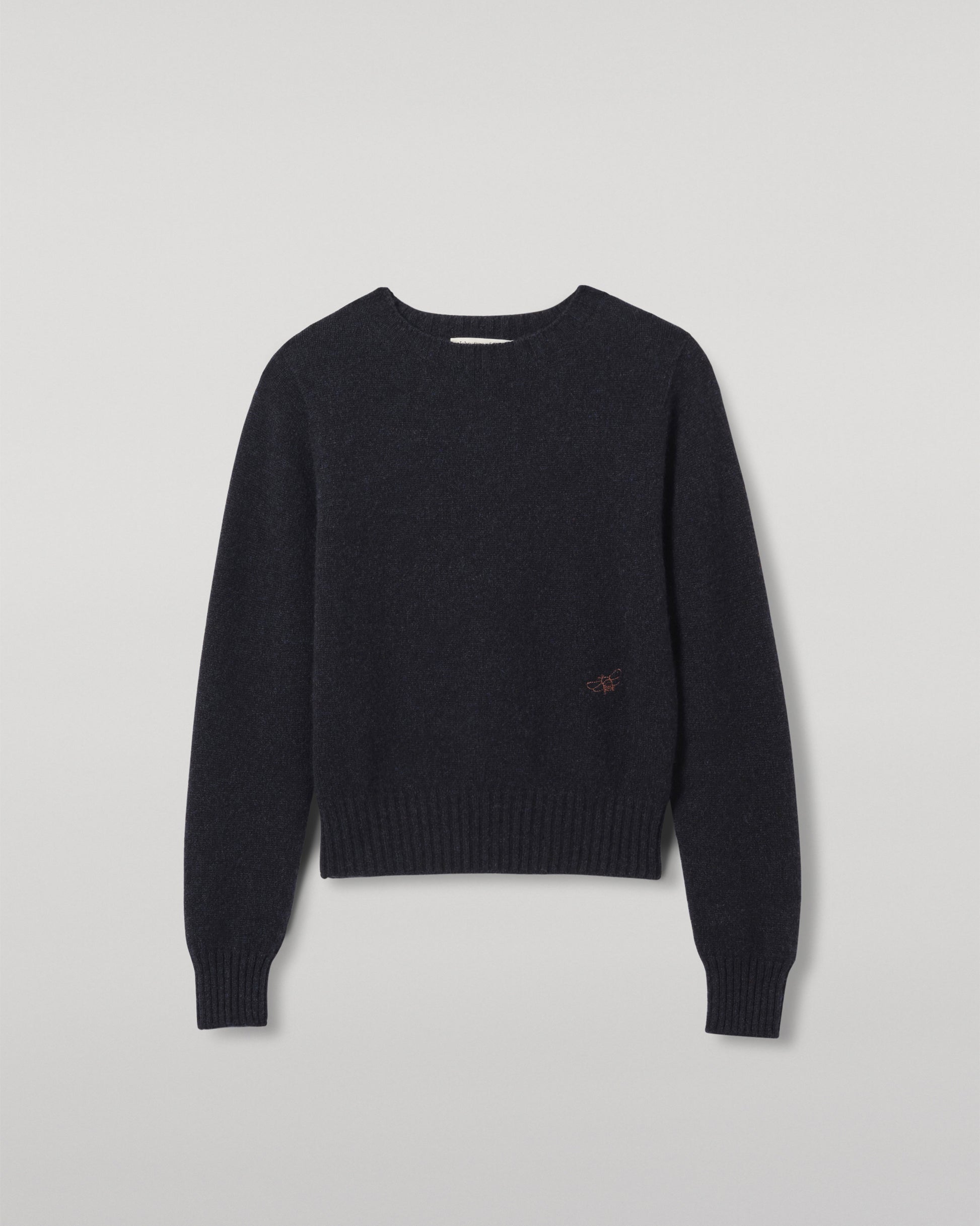 WOMENS CAIRN CREW SWEATER BLUE 100% DONEGAL CASHMERE KAI05719HD7348