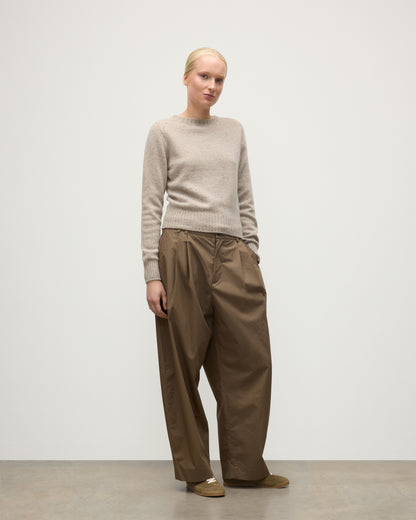 JOHNSTONS OF ELGIN WOMENS CAIRN CREW SWEATER GREY 100% DONEGAL CASHMERE KAI05719HA0397