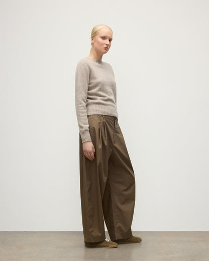 JOHNSTONS OF ELGIN WOMENS CAIRN CREW SWEATER GREY 100% DONEGAL CASHMERE KAI05719HA0397