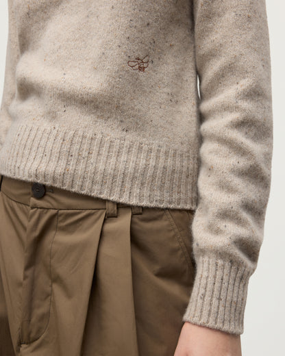 JOHNSTONS OF ELGIN WOMENS CAIRN CREW SWEATER GREY 100% DONEGAL CASHMERE KAI05719HA0397