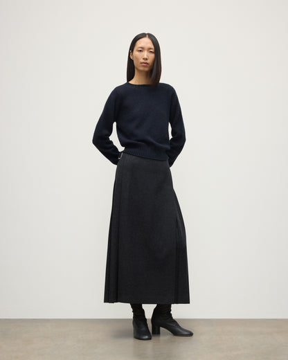 JOHNSTONS OF ELGIN WOMENS CAIRN CREW SWEATER BLUE 100% DONEGAL CASHMERE KAI05719HD7348