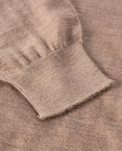 JOHNSTONS OF ELGIN WOMENS ELLA SCOOP SWEATER LIGHT BROWN 100% SUPERFINE CASHMERE KAI05723HB0273