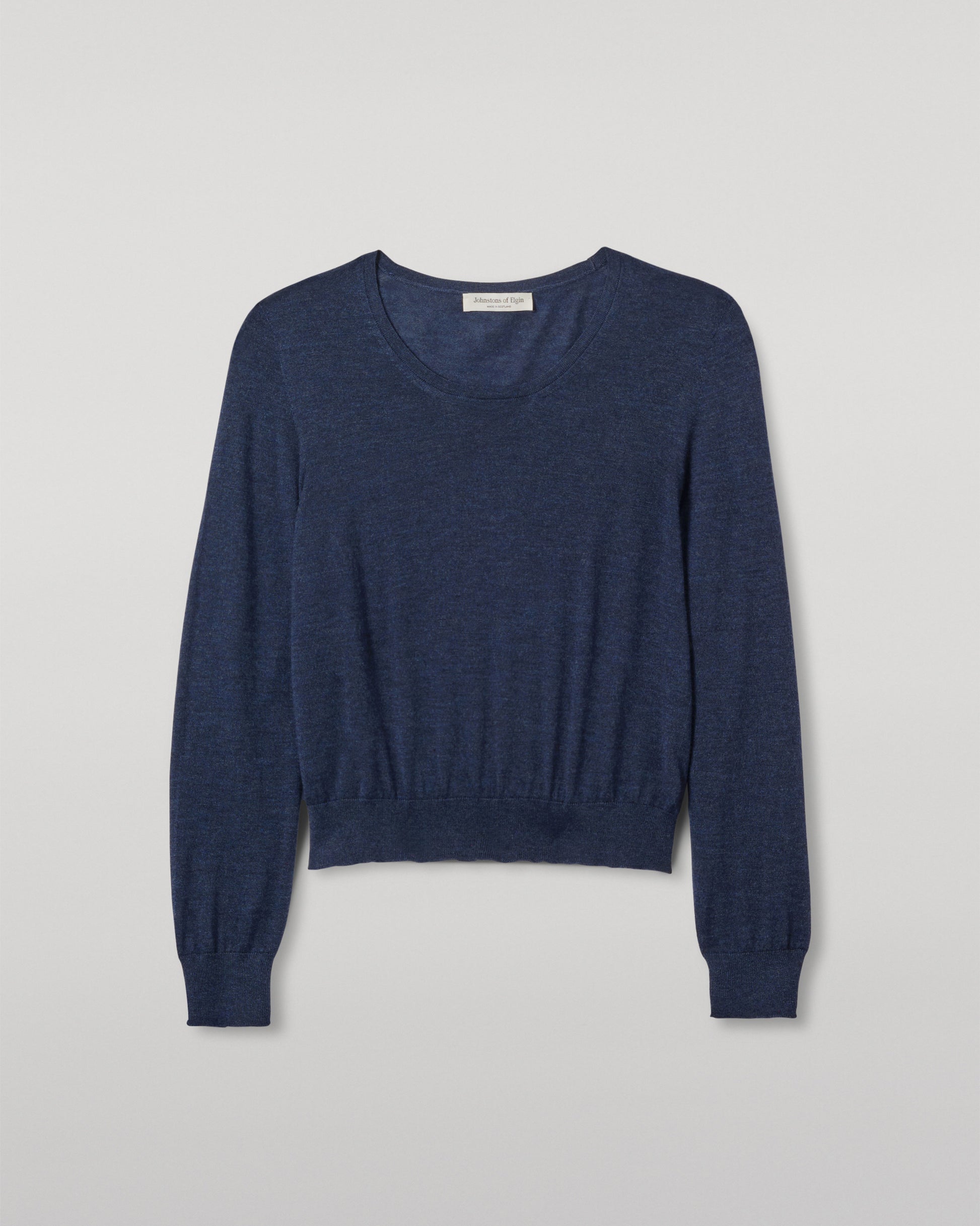 JOHNSTONS OF ELGIN WOMENS ELLA SCOOP SWEATER NAVY KAI05723HD7350