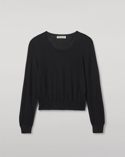 JOHNSTONS OF ELGIN WOMENS ELLA SCOOP SWEATER BLACK KAI05723SA7146