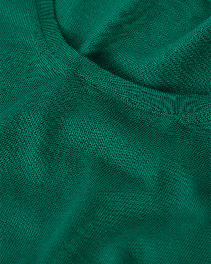 JOHNSTONS OF ELGIN WOMENS ELLA SCOOP SWEATER GREEN 100% SUPERFINE CASHMERE KAI05723SC4714