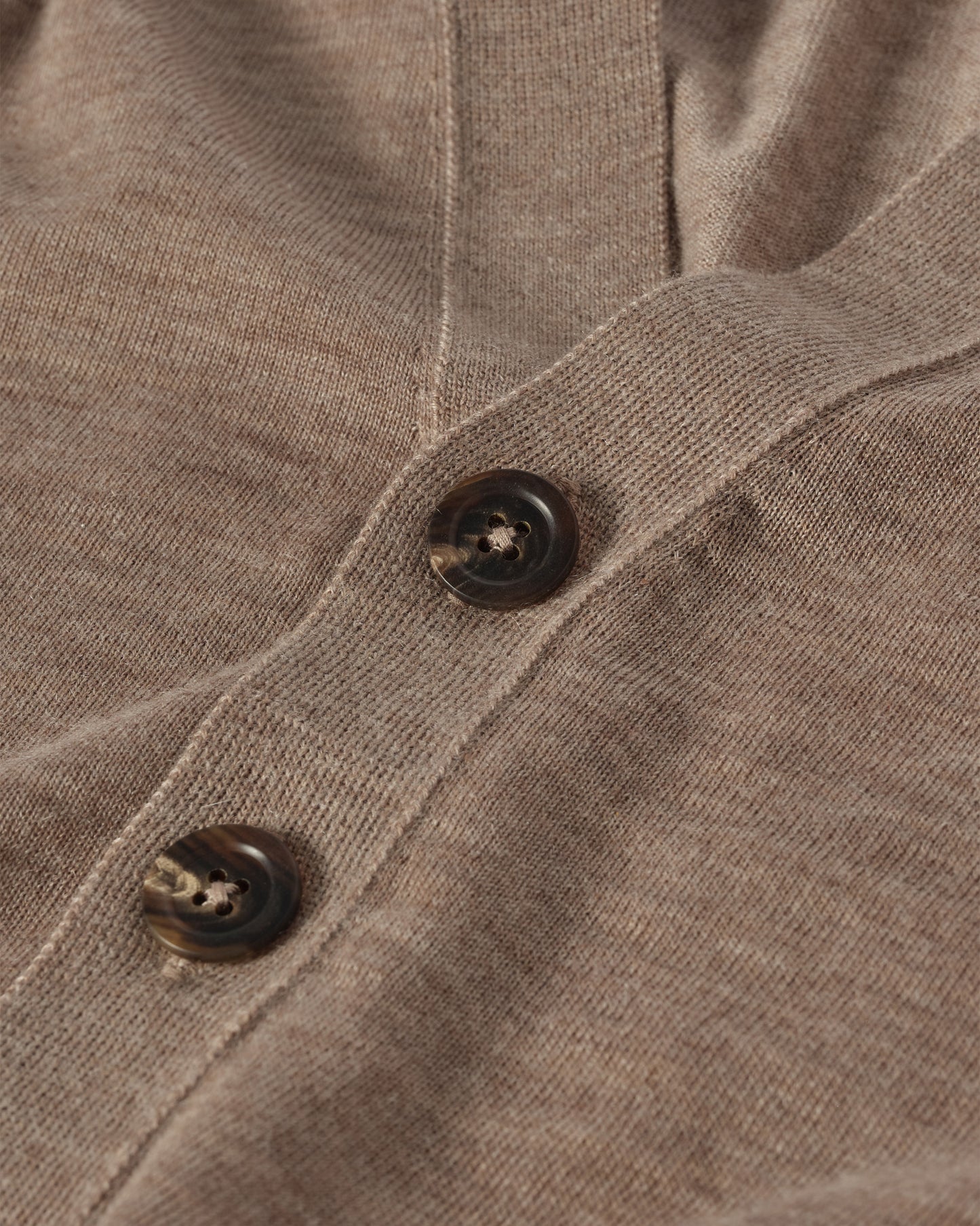 JOHNSTONS OF ELGIN FORSYTH SUPERFINE VEE NECK CARDIGAN LIGHT BROWN KAI05740HB0273