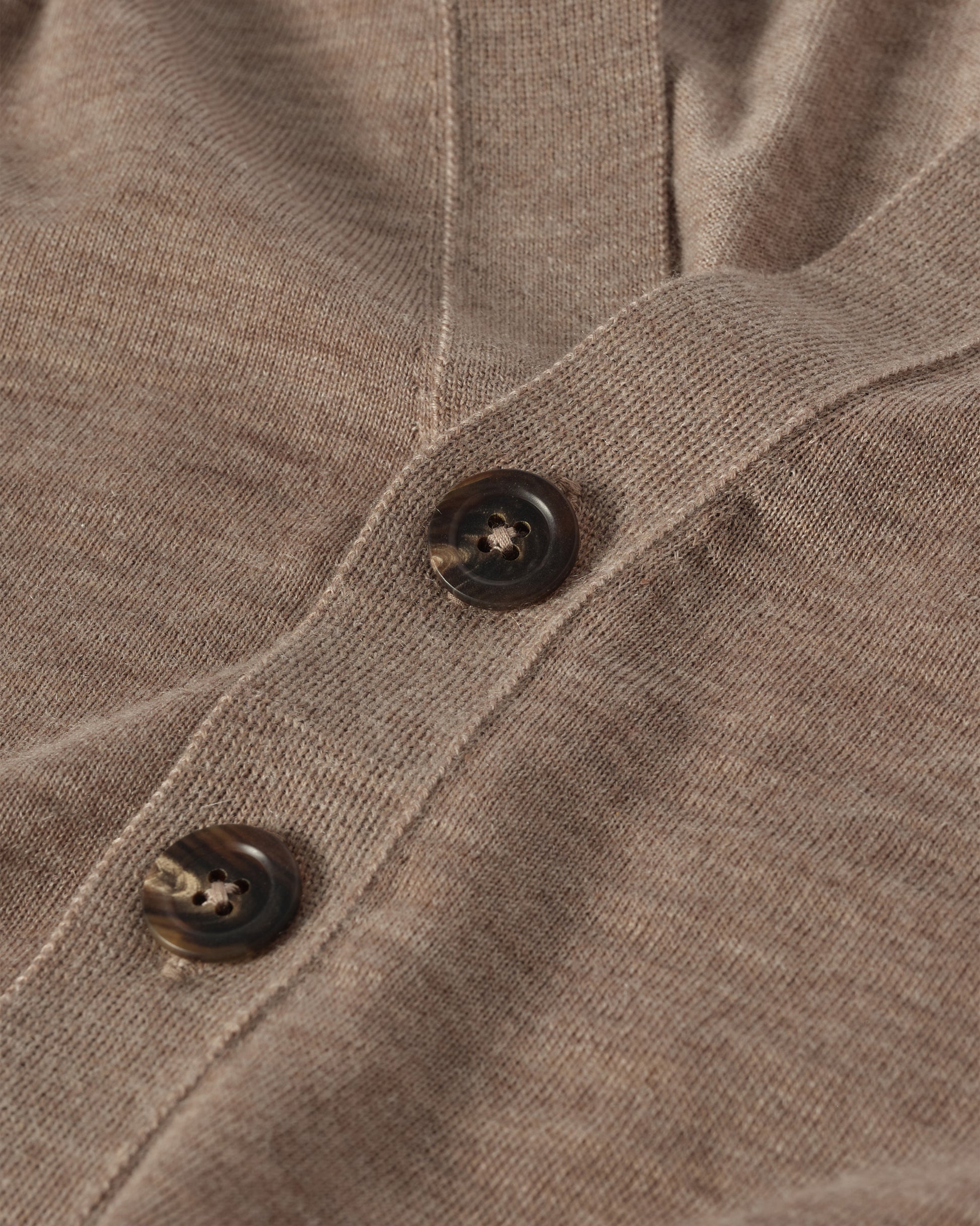 JOHNSTONS OF ELGIN FORSYTH SUPERFINE VEE NECK CARDIGAN LIGHT BROWN KAI05740HB0273