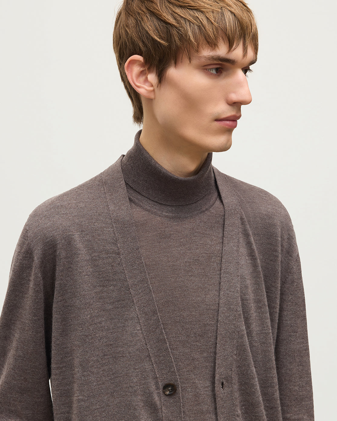 Forsyth Brown Cashmere Cardigan | Made in Scotland – Johnstons of
