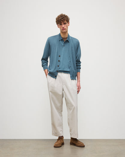 JOHNSTONS OF ELGIN MENS FORSYTH SUPERFINE VEE NECK CARDIGAN GREEN 100% SUPERFINE CASHMERE KAI05740SD5242