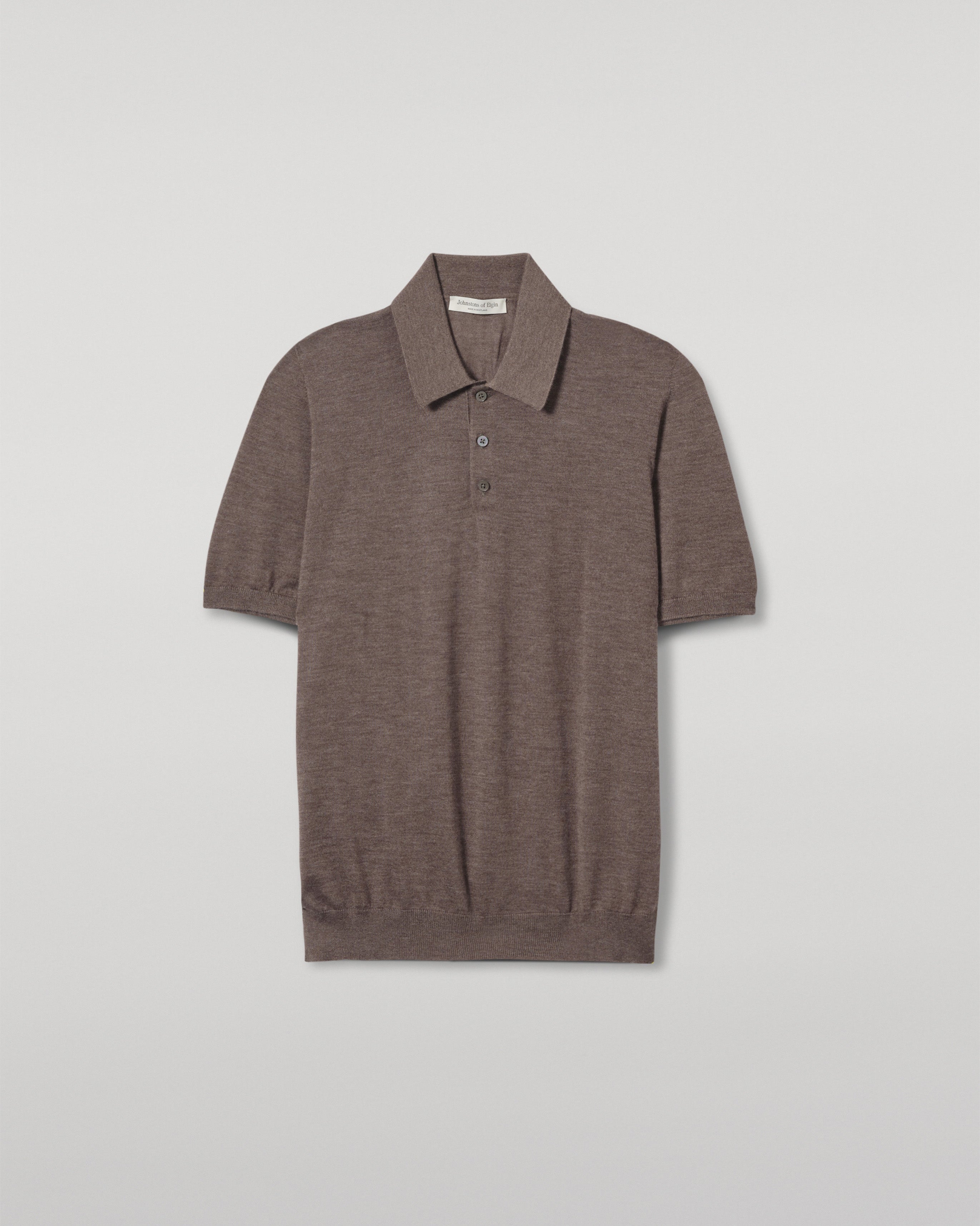 HERMES カシミヤ セーター　ポロシャツ ブラウン フィン ブラウン カシミア ポロシャツ | スコットランド産高級カシミア