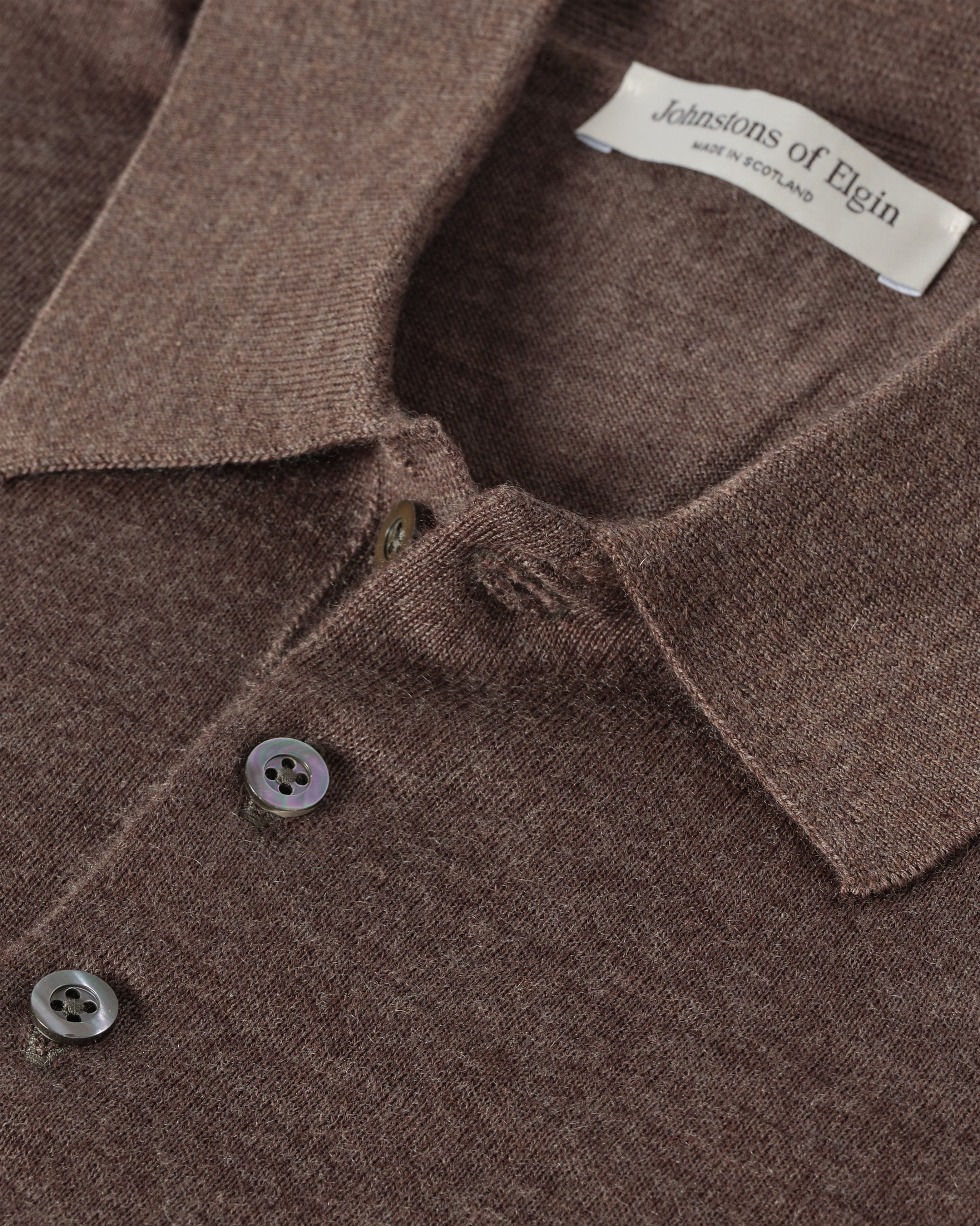 フィン ブラウン カシミア ポロシャツ | スコットランド産高級カシミア