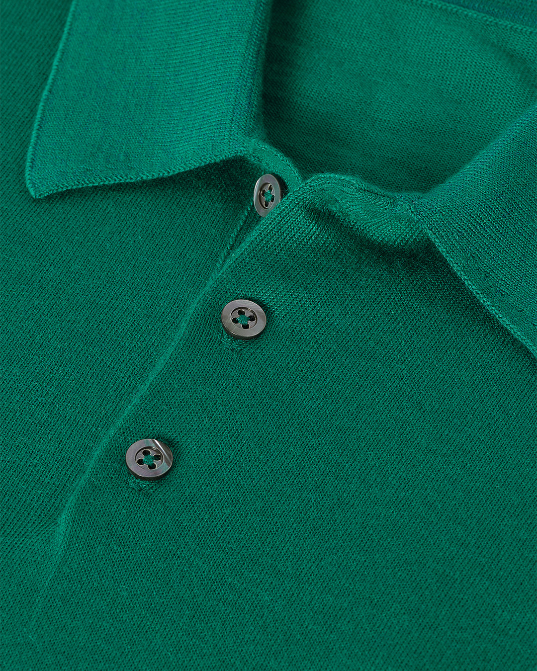 JOHNSTONS OF ELGIN MENS FIN SHORT SLEEVE SUPERFINE POLOSHIRT GREEN 100% SUPERFINE CASHMERE KAI05741SC4714