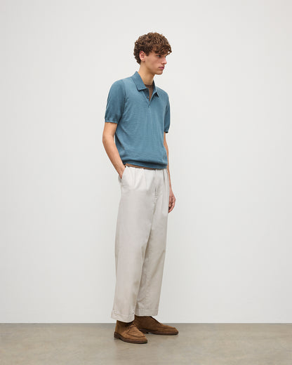 JOHNSTONS OF ELGIN MENS FIN SHORT SLEEVE SUPERFINE POLOSHIRT GREEN 100% SUPERFINE CASHMERE KAI05741SD5242