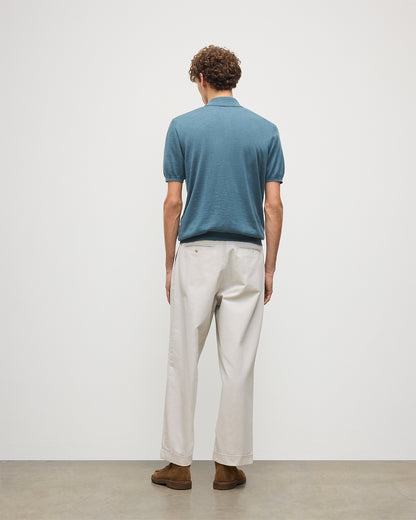 JOHNSTONS OF ELGIN MENS FIN SHORT SLEEVE SUPERFINE POLOSHIRT GREEN 100% SUPERFINE CASHMERE KAI05741SD5242